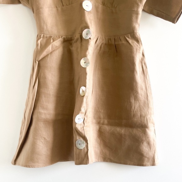 Reformation Short Sleeve Linen Dress - Picture 7 of 12